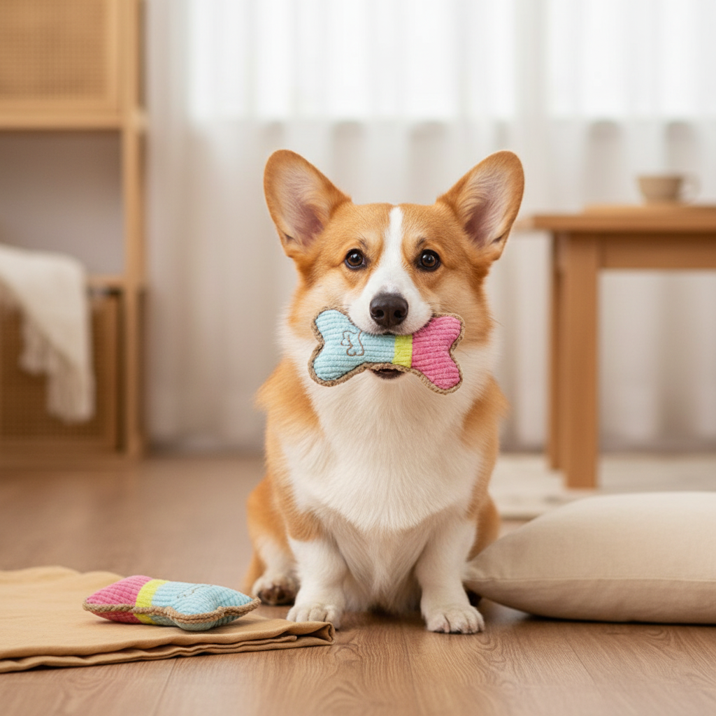 Jouet peluche à mâcher pour chien FunPaw – douce et résistante