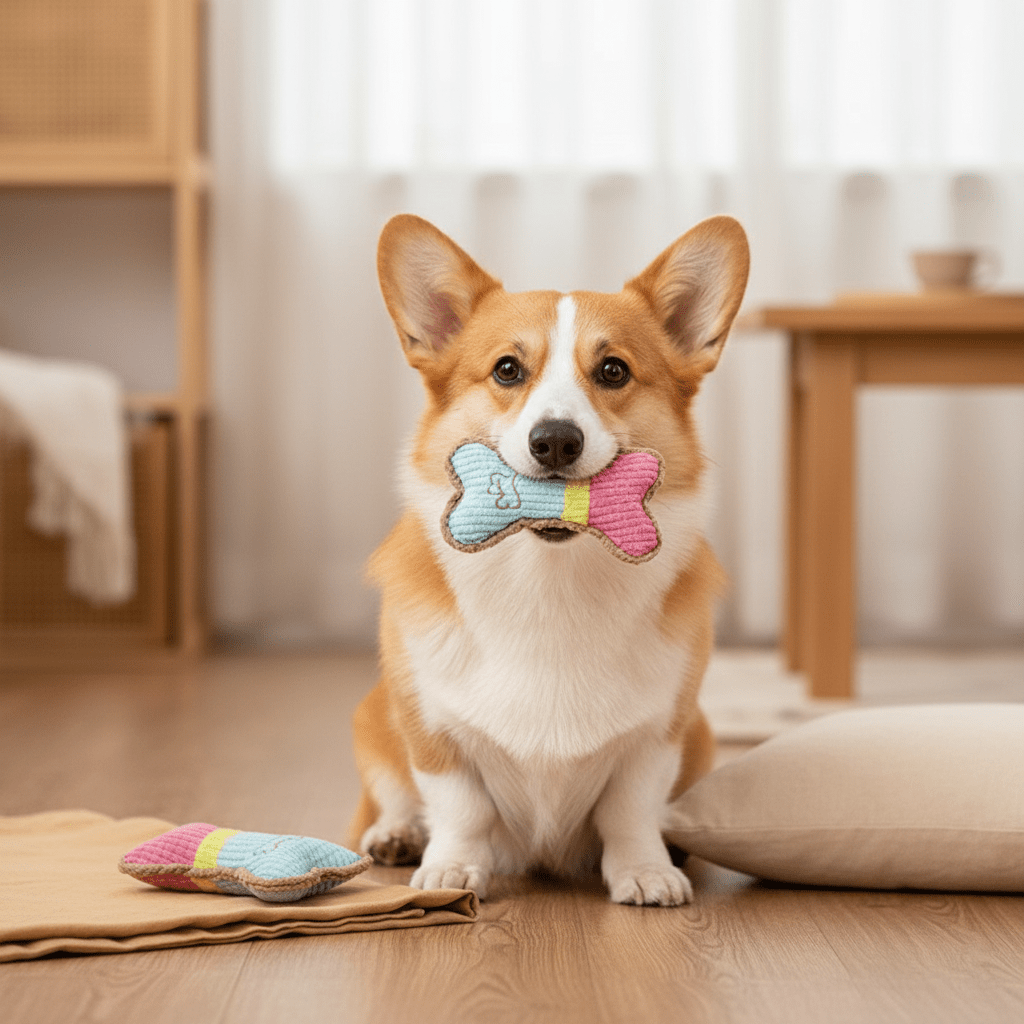 Jouet peluche à mâcher pour chien FunPaw – douce et résistante