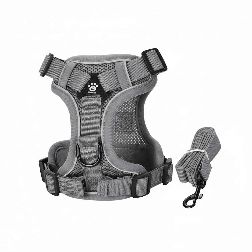 SafeWalk Pro — Harnais réfléchissant ajustable + laisse offerte - My animal shop