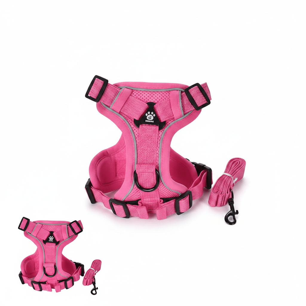 SafeWalk Pro — Harnais réfléchissant ajustable + laisse offerte - My animal shop